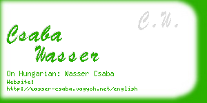 csaba wasser business card